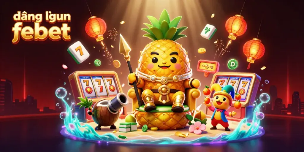 Engage in the fun of gambling at "đăng nhập febet" featuring festive elements and vibrant characters.