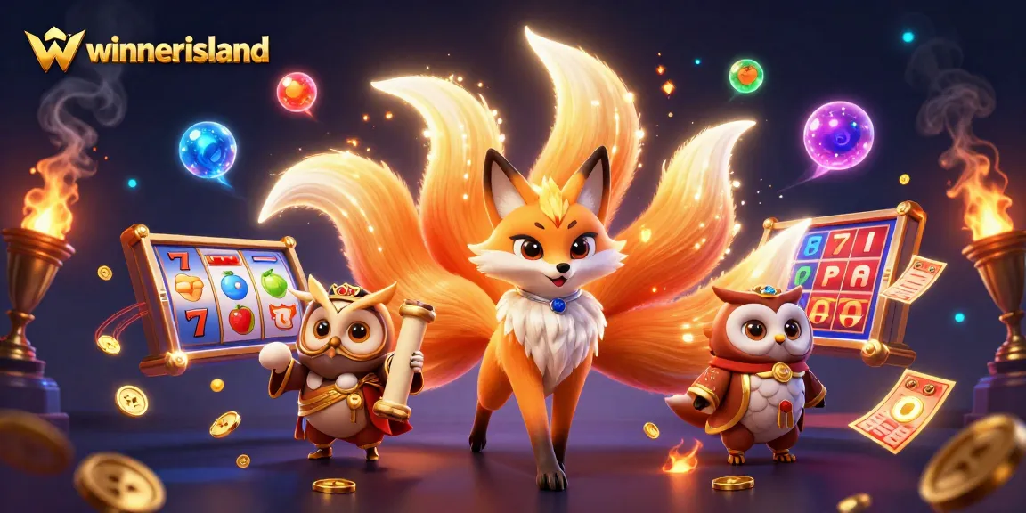 Experience vibrant gameplay at winnerisland with colorful slots and characters in a dynamic casino scene.